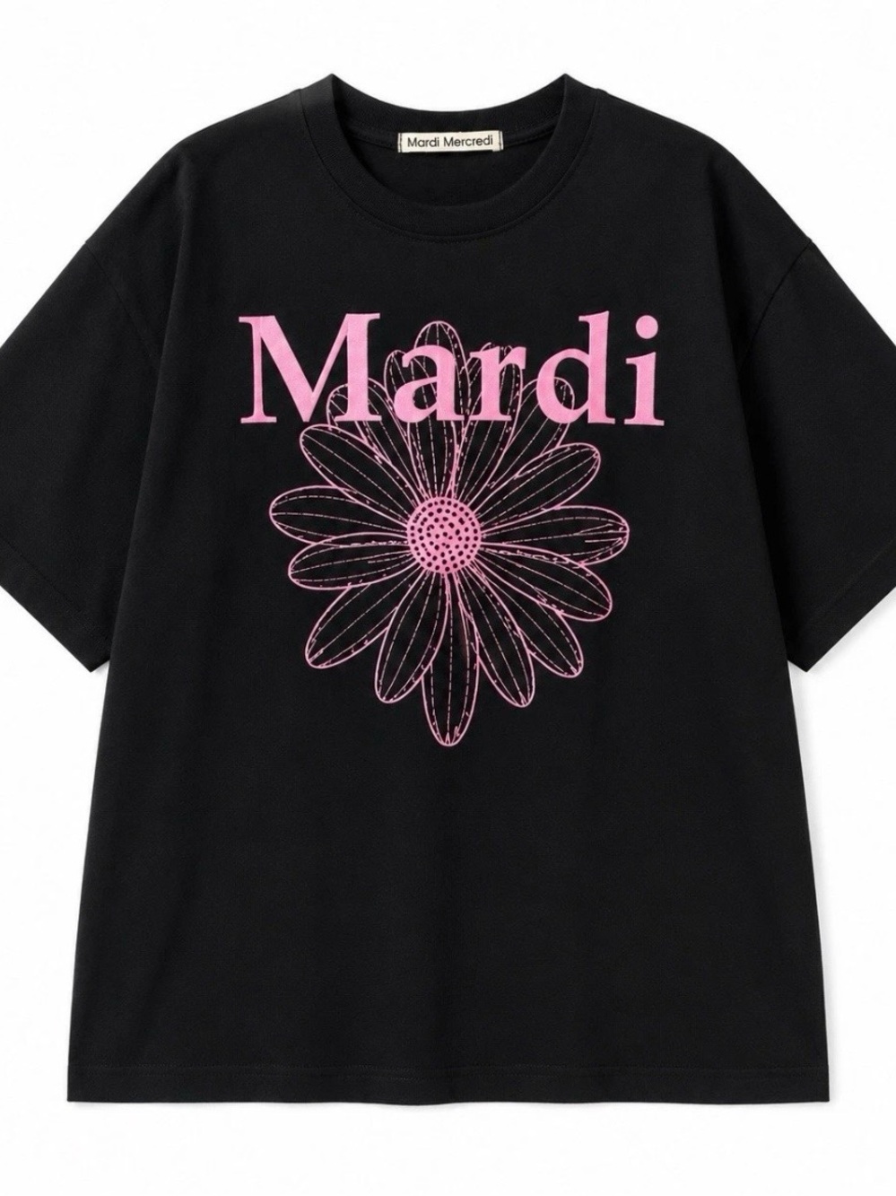 Mardi Mercredi Pink Daisy Flower Graphic T-Shirt